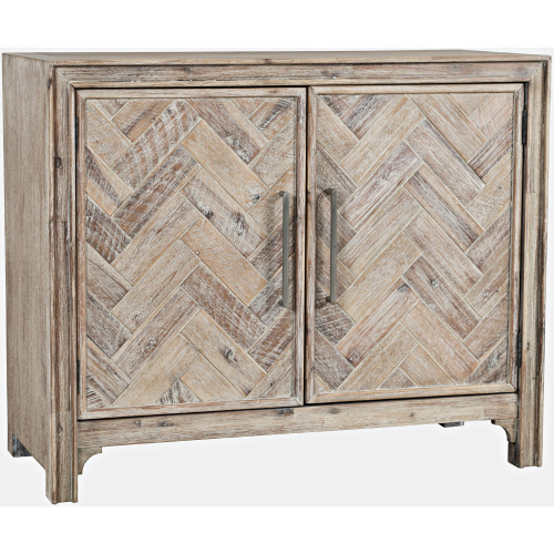 Gramercy 40" 2 Door Chevron Accent Chest in Brushed Grey Wash